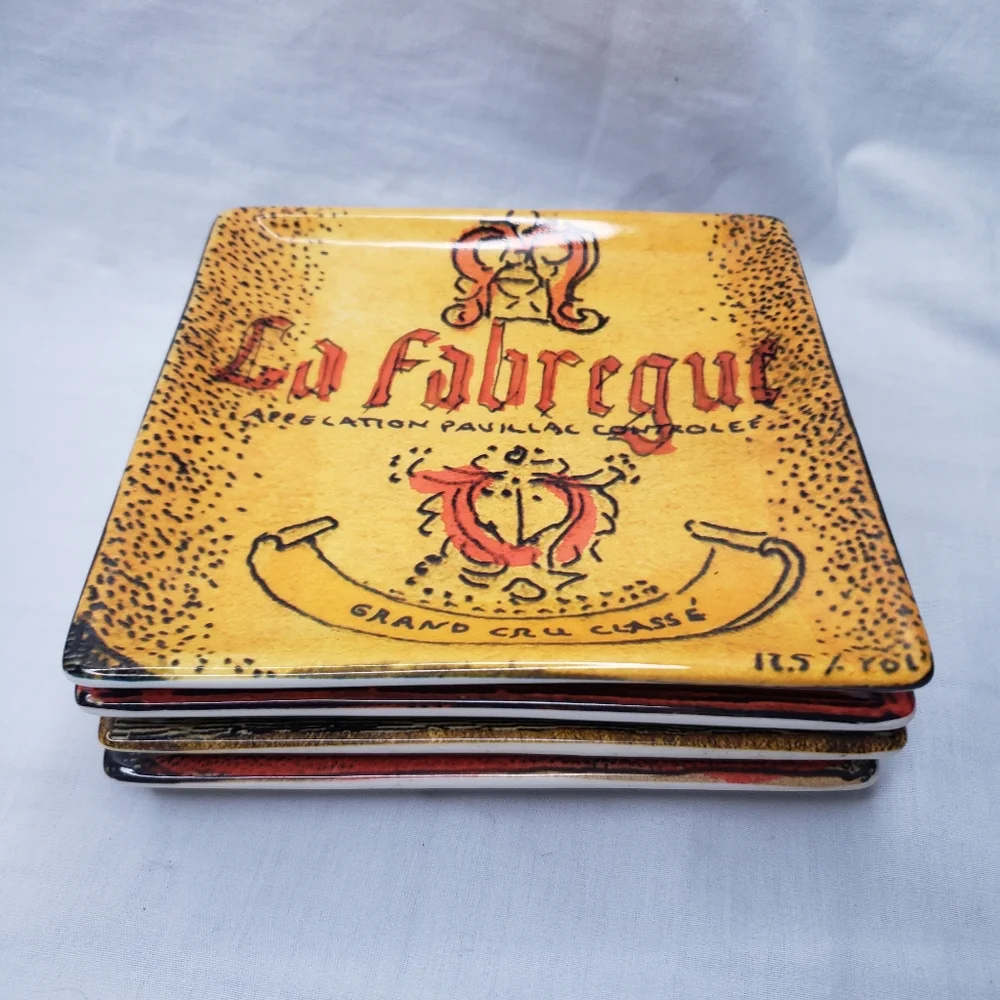 Williams Sonoma Four Small French Wine Plates In Box Ceramic 6.5 Inches